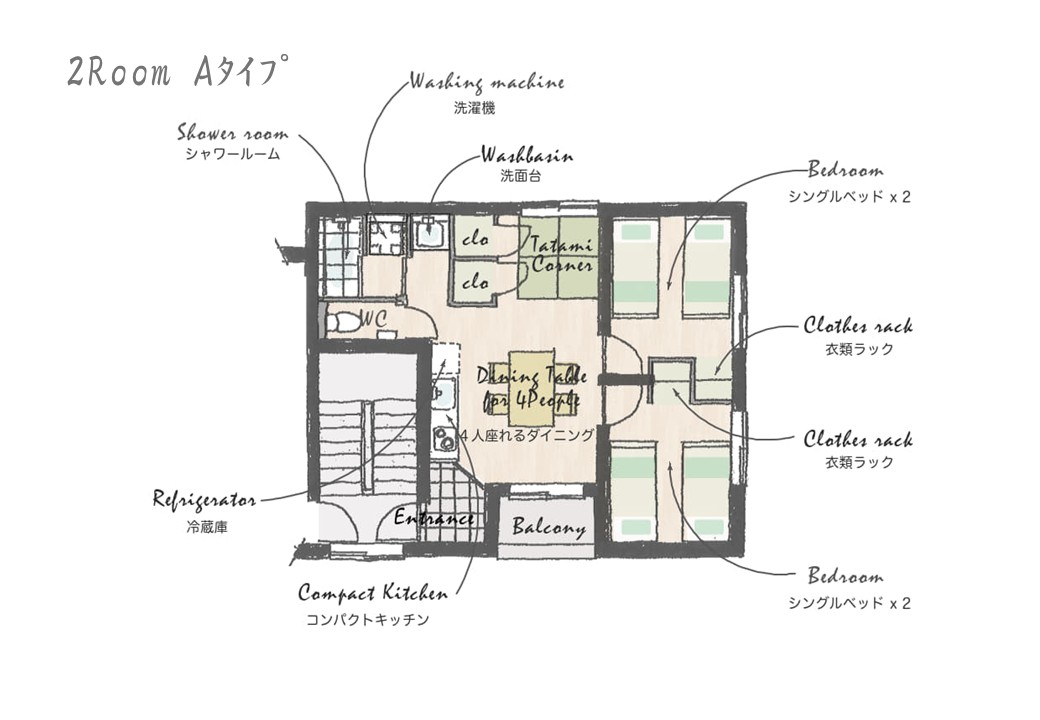 ANNEX 2LDK Aタイプ　間取り