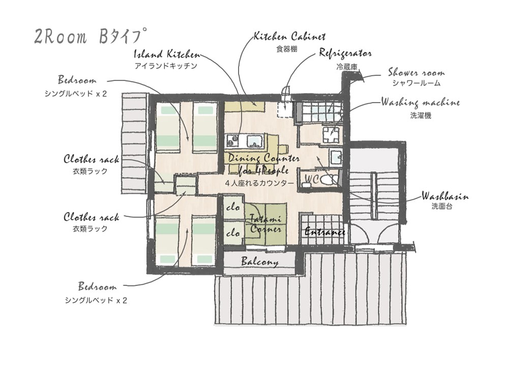 ANNEX 2LDK Bタイプ　間取り